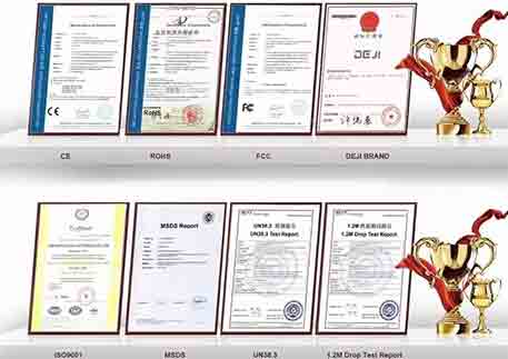 DEJI IPhone Battery And Mobile Phone Battery Certificate