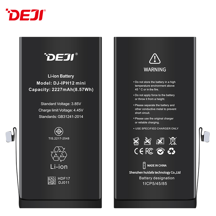 DEJI Brand 2227mah Original Capacity Iphone12 Mini Mobile Phone Battery Manufacturer