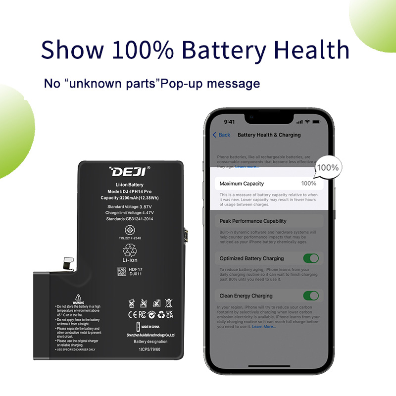 Show 100% Battery's Health  iPhone 14 Pro Battery Original Quality 4352mAh