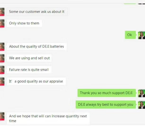 The Customer Praised the Quality of the DEJI Battery