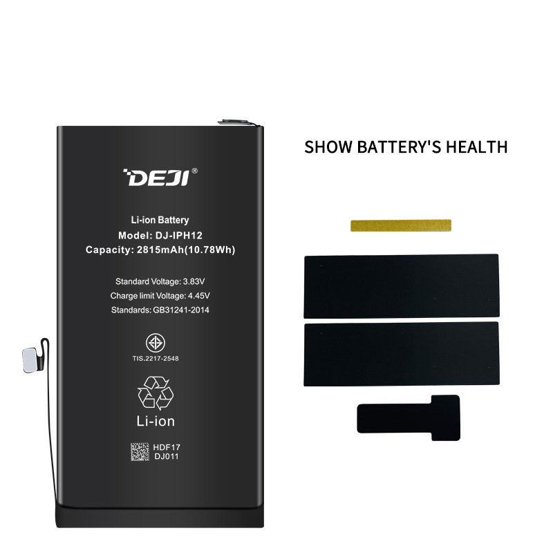 DEJI iPhone 12 배터리는 배터리 상태를 보여주며 휴대폰과 완벽하게 호환됩니다.