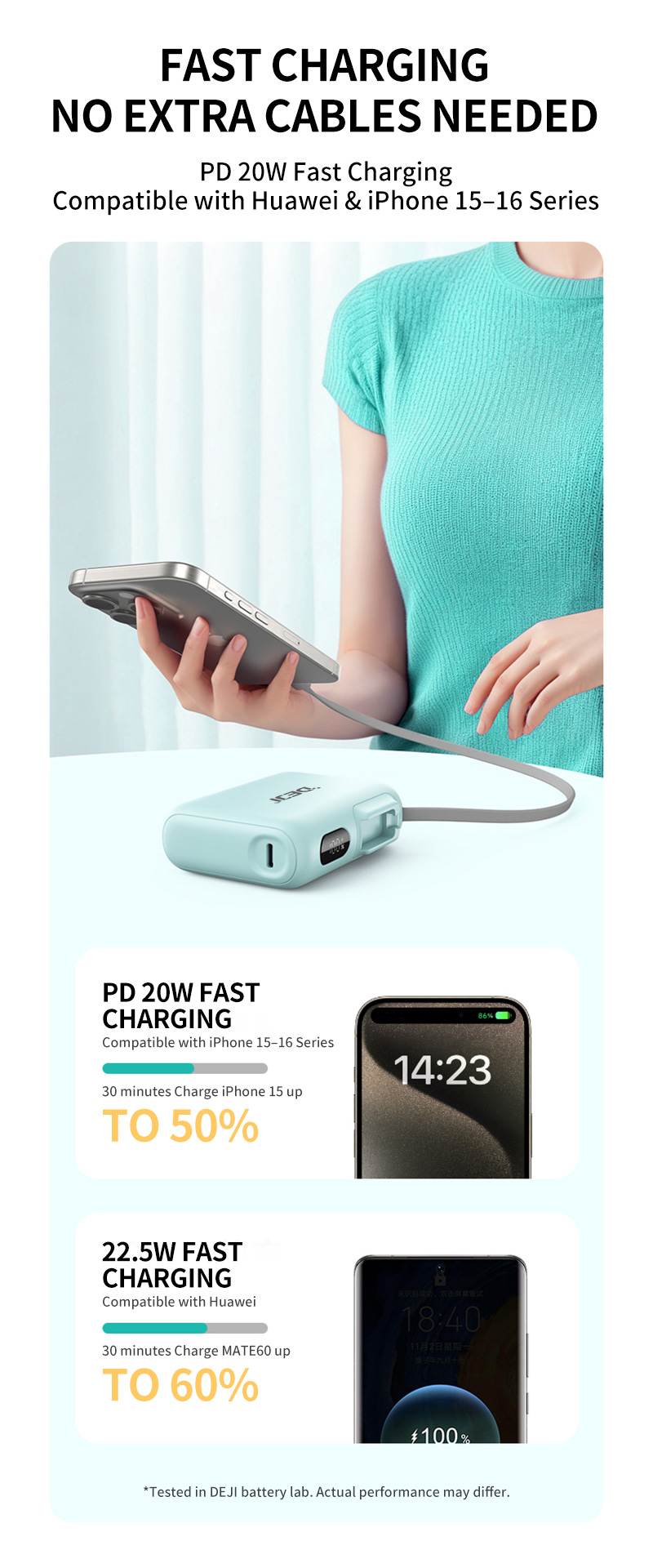 Fast charging without extra cables