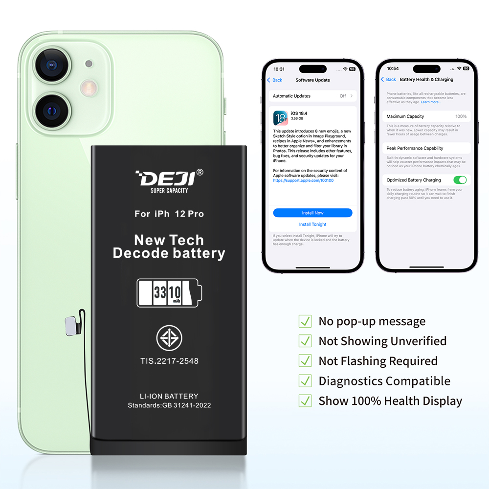 DEJI Produces IPhone 12 Pro Decode Battery with High Capacity of 3310 mAh