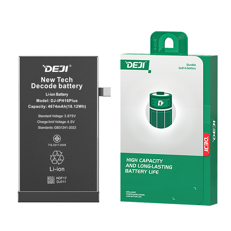 DEJl iPhone 16 Plus Diagnostic-Compatible Battery Replacement - 4674mAh, No Pop-ups, 100% Health Display