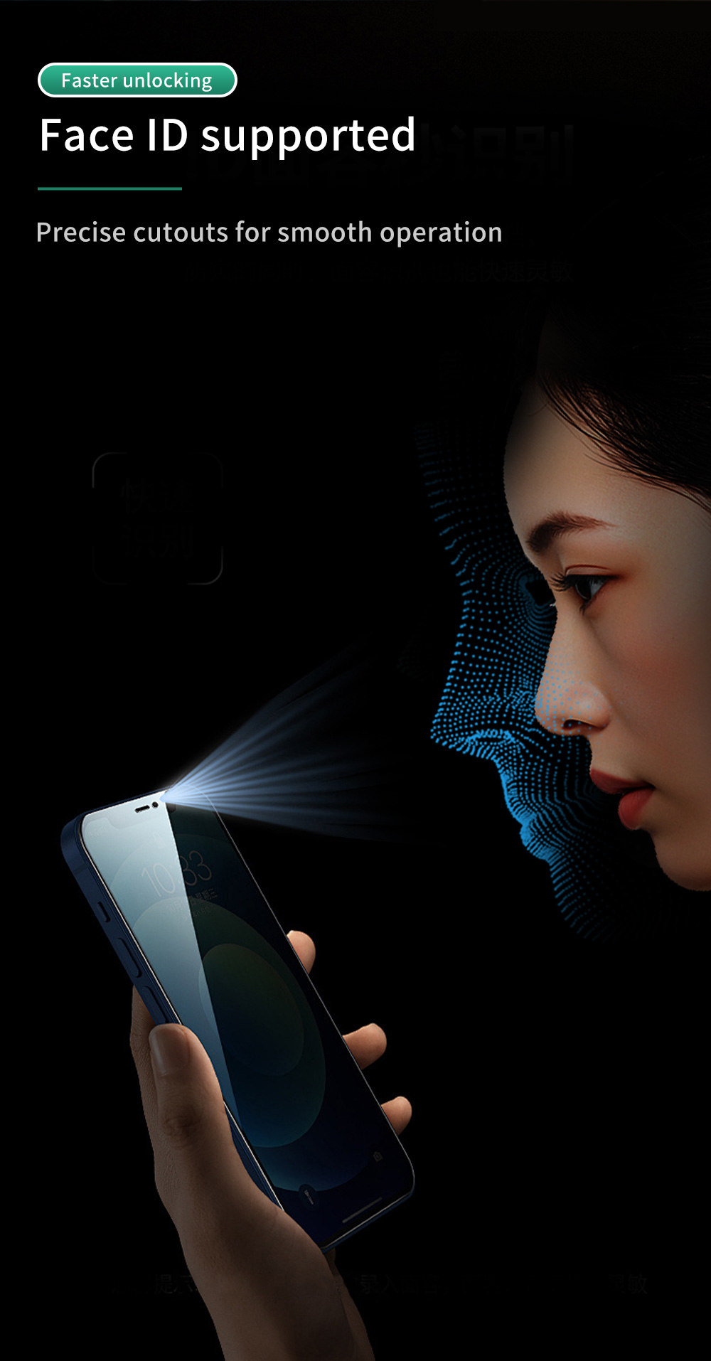 Face lD supported OLED for iPhone 15 Pro Max Screen