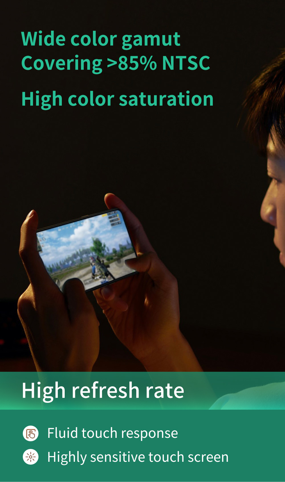 High color saturation