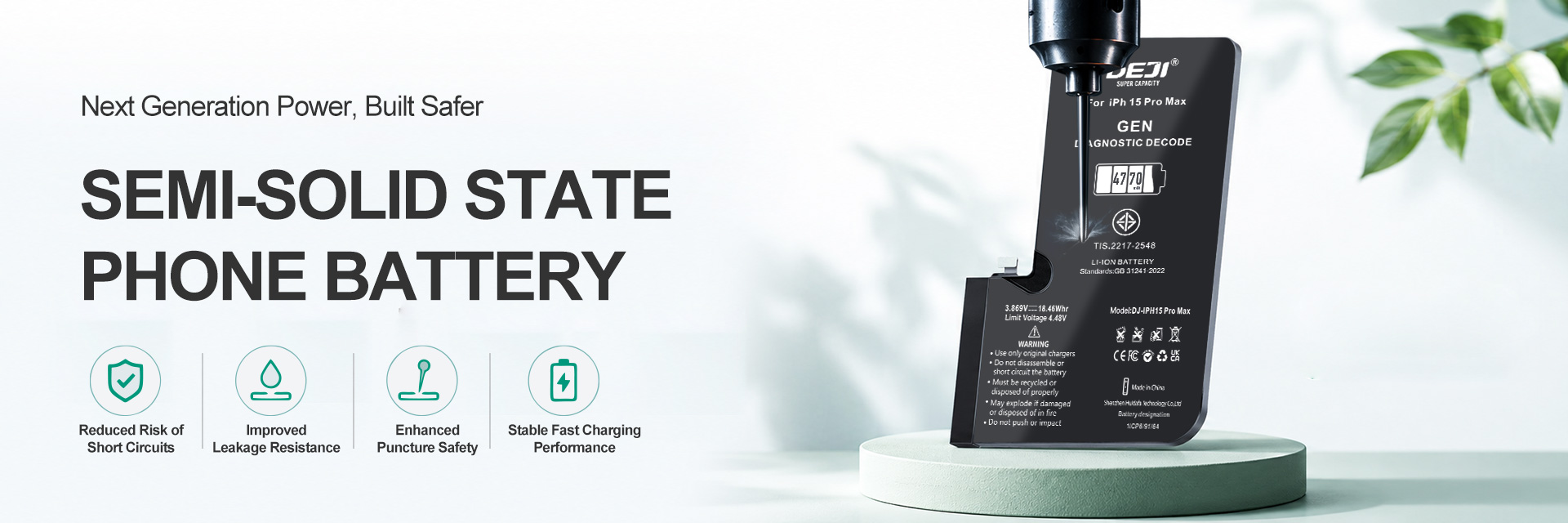 Semi-solid-state Phone Battery
