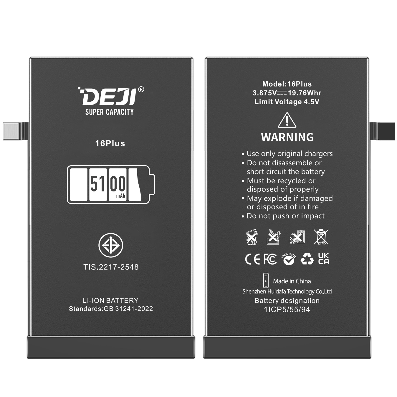 DEJI iPhone 16 Plus 5100mAh High Capacity Replacement Battery Factory Wholesale Supply