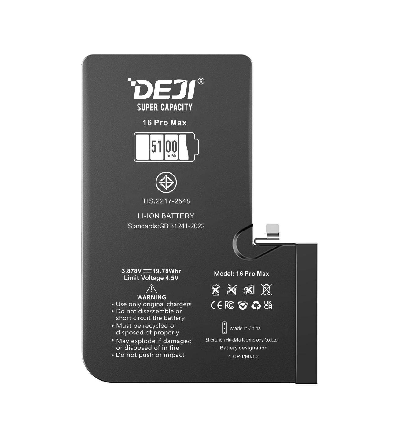 DEJI iPhone 16 Pro Max 5100mAh High Capacity Battery Premium Wholesale Supplier