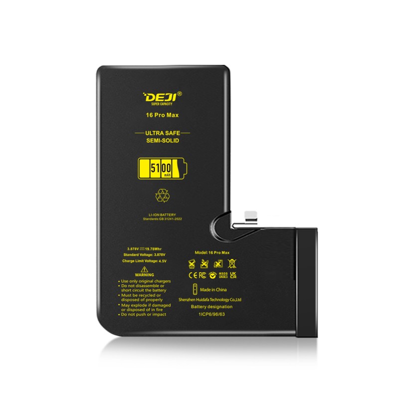 DEJI Semi-Solid State iPhone 16 Pro Max 5100mAh High Capacity Battery Premium Wholesale Supplier