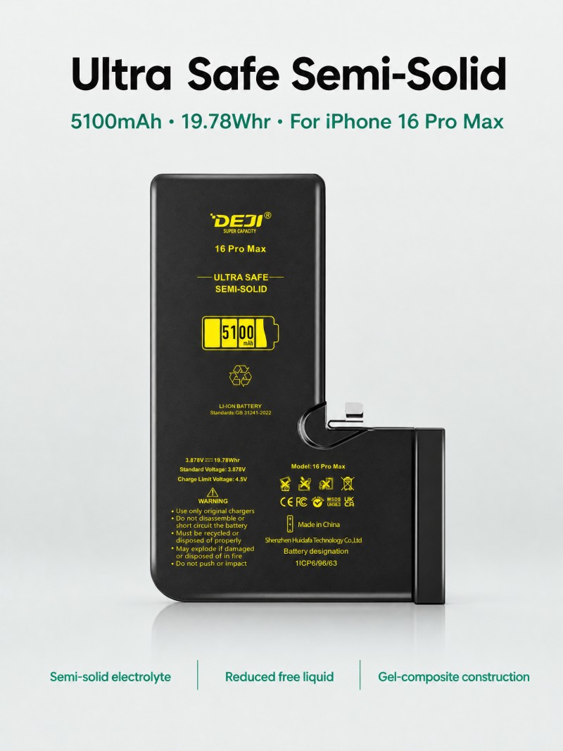 Ultra Safe Semi-Solid iphone 16 pro max battery